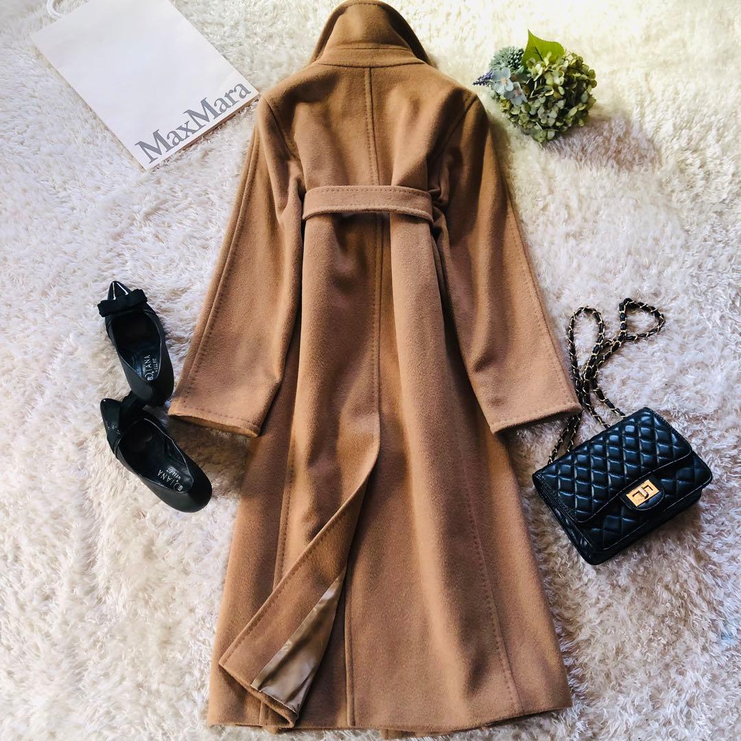 現行モデル✨美品 マックスマーラ マニュエラコート キャメル100% 女優襟 M