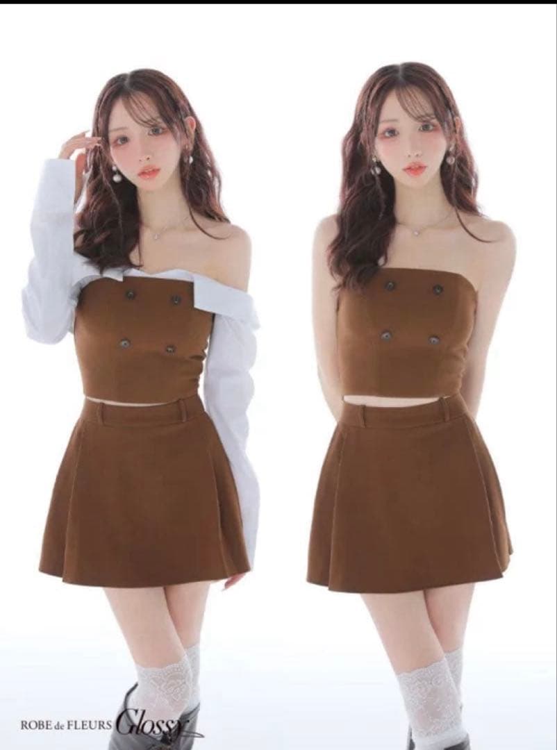 GL4324 XS ローブドフルールグロッシー　長袖　Sugar キャバドレス