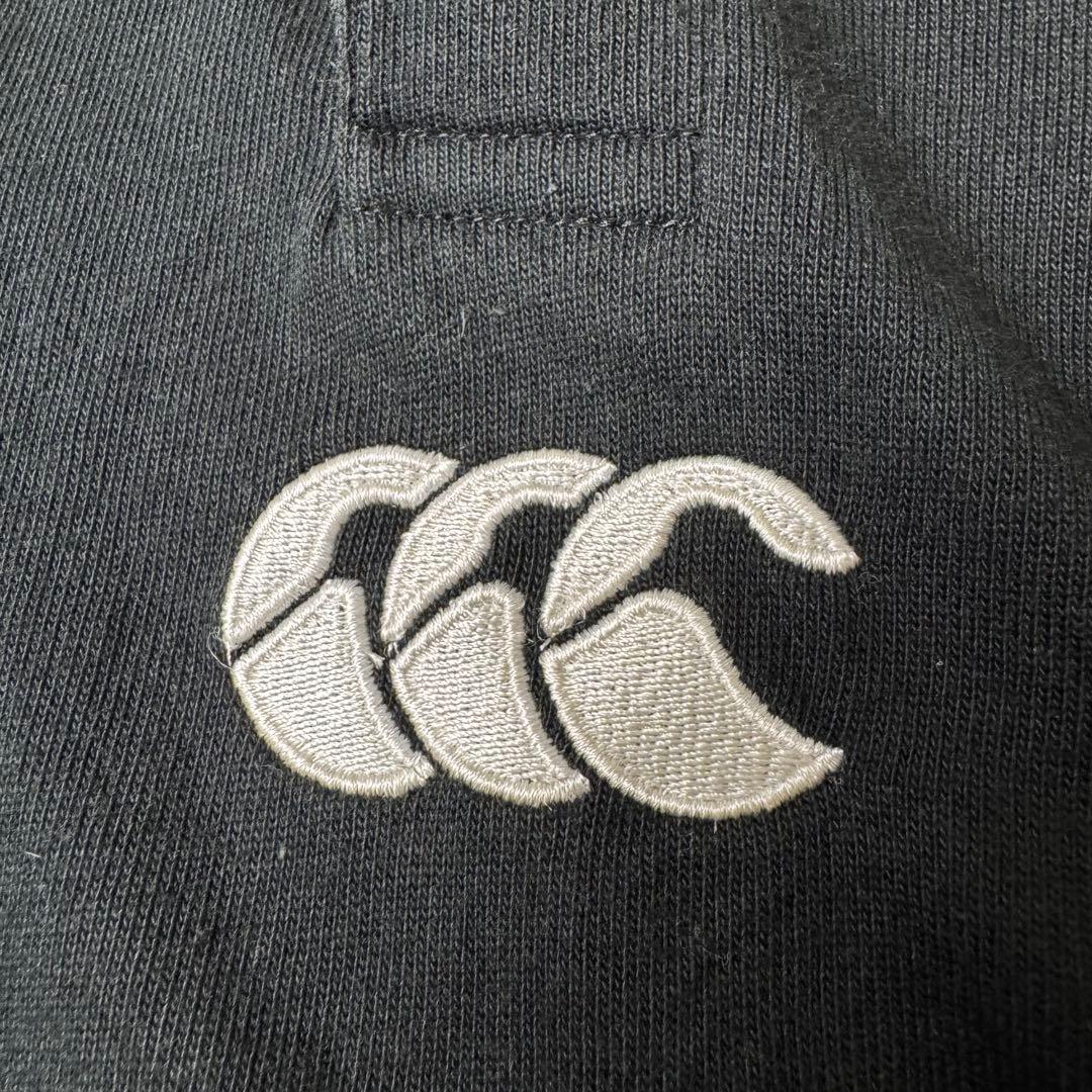 CANTERBURY 刺繍ロゴ ALL BLACKS ラガーシャツ XL 黒