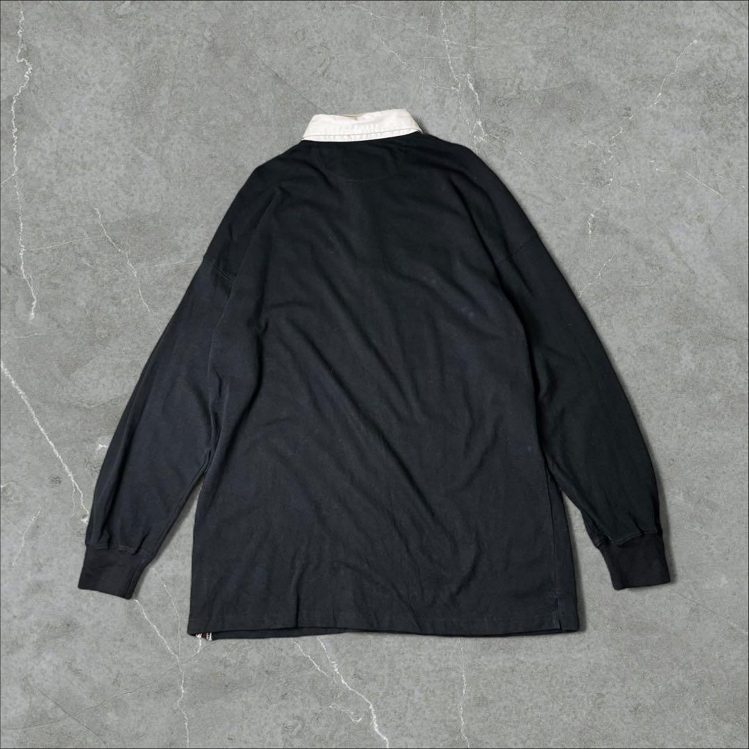 CANTERBURY 刺繍ロゴ ALL BLACKS ラガーシャツ XL 黒
