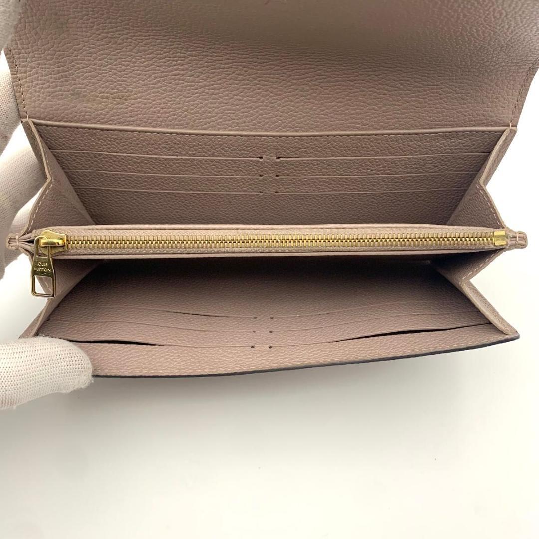 鑑定済み ルイヴィトン ポルトフォイユ サラ 長財布 アンプラント グレージュ