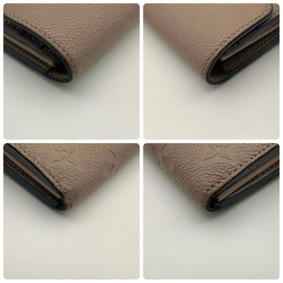 鑑定済み ルイヴィトン ポルトフォイユ サラ 長財布 アンプラント グレージュ