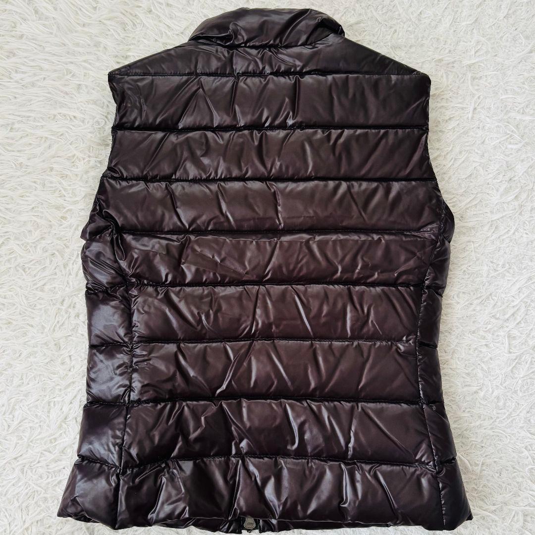 未使用級✨️モンクレールGHANYダウンベスト00　ロゴワッペン　ダークブラウン