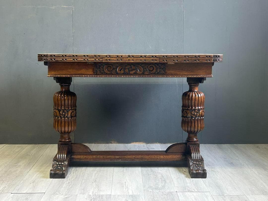 イギリス　アンティーク　ロイズアンティークス　ドローリーフテーブル　IRK