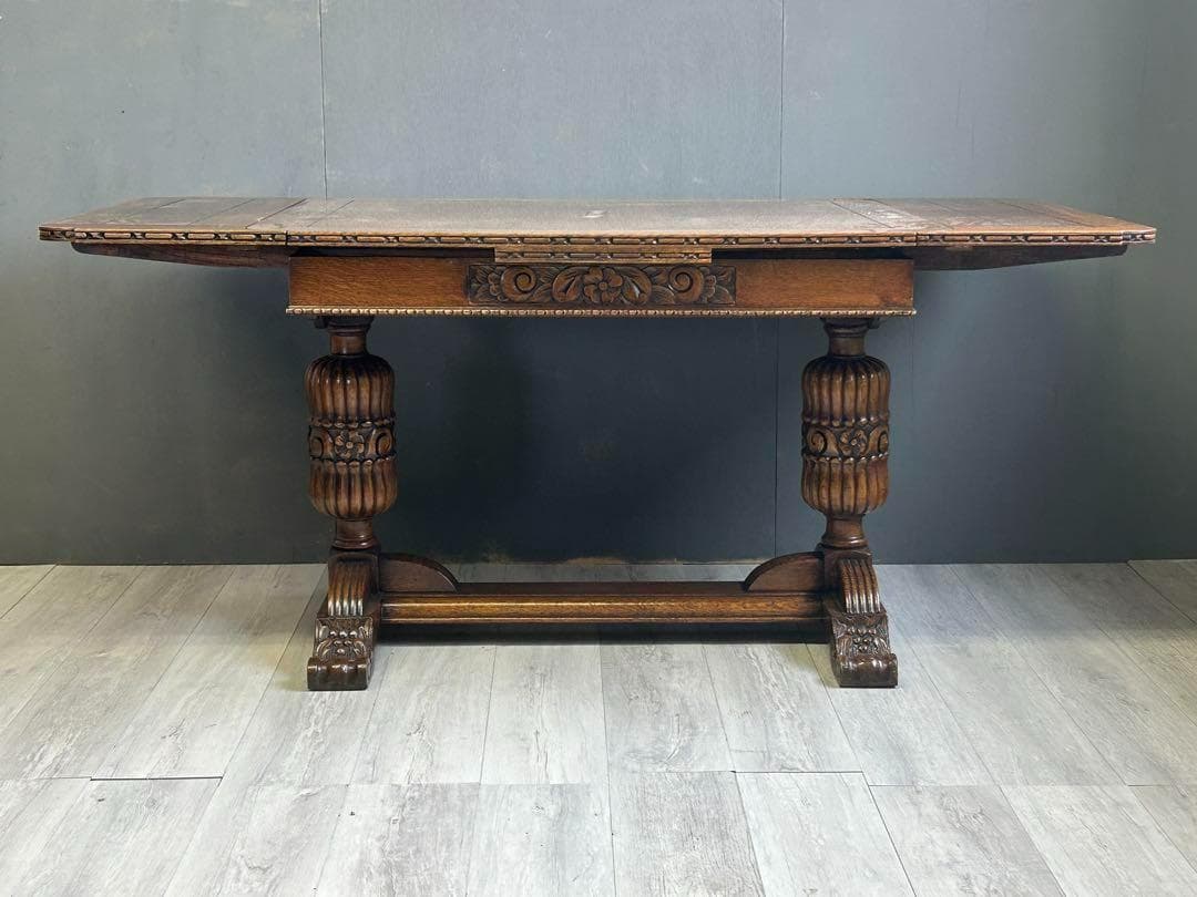 イギリス　アンティーク　ロイズアンティークス　ドローリーフテーブル　IRK