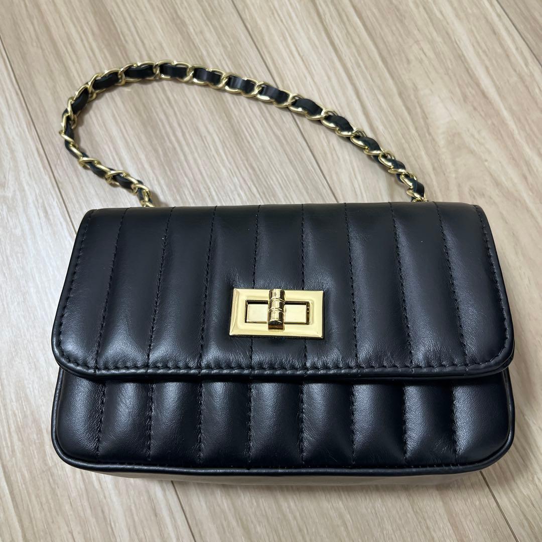 【未使用/イタリア製】AULENTTI キルティング 牛革レザー チェーンバッグ