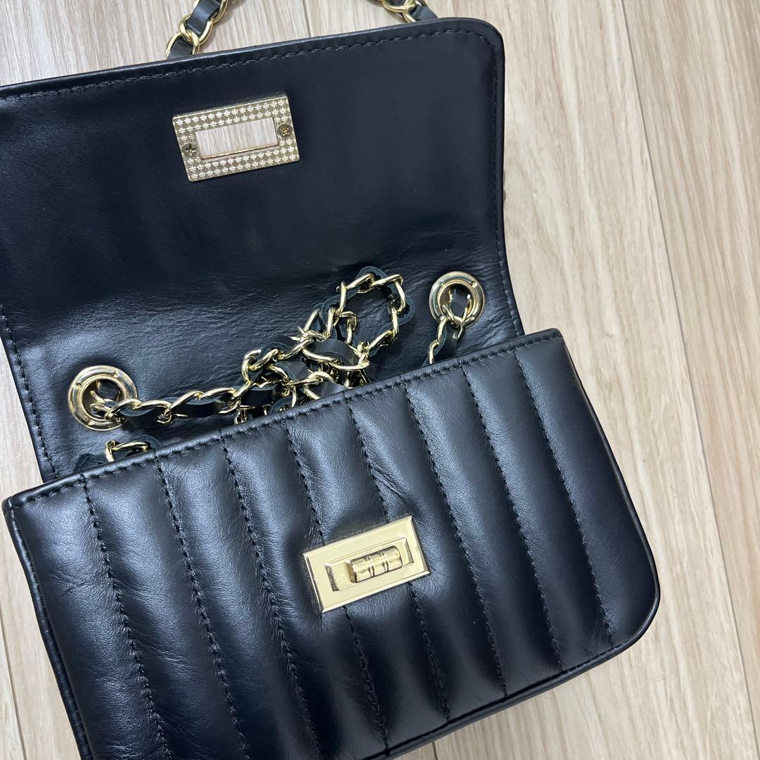 【未使用/イタリア製】AULENTTI キルティング 牛革レザー チェーンバッグ