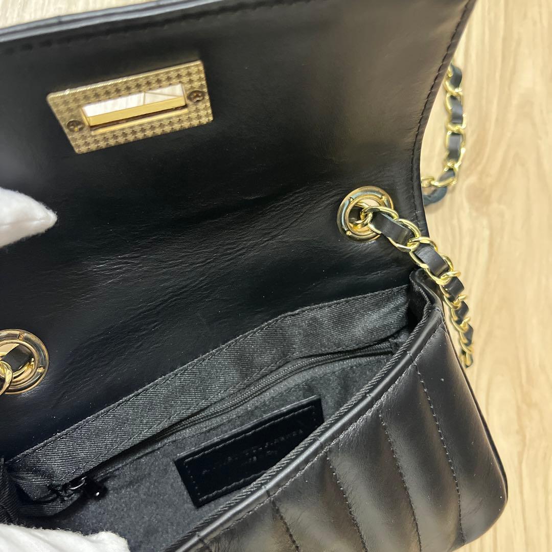 【未使用/イタリア製】AULENTTI キルティング 牛革レザー チェーンバッグ