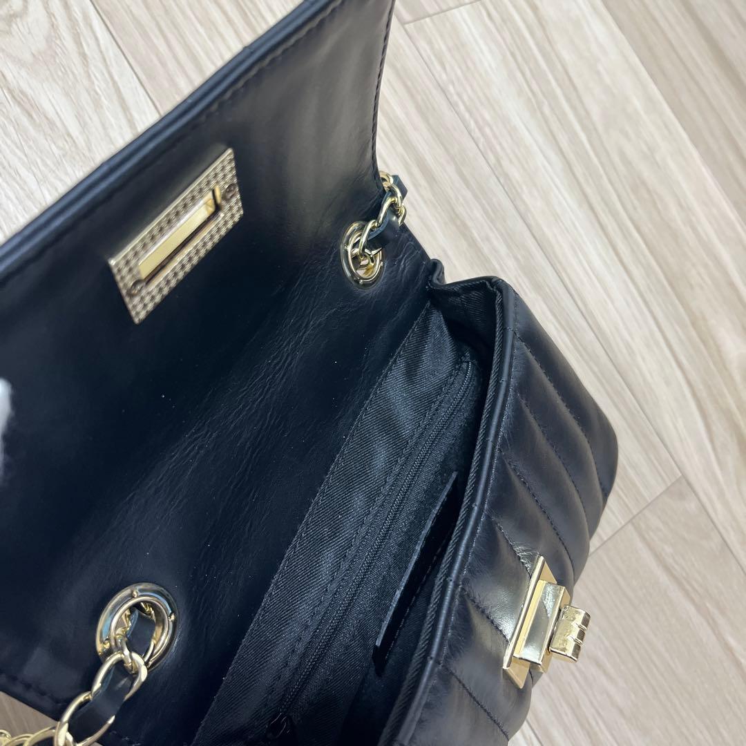 【未使用/イタリア製】AULENTTI キルティング 牛革レザー チェーンバッグ