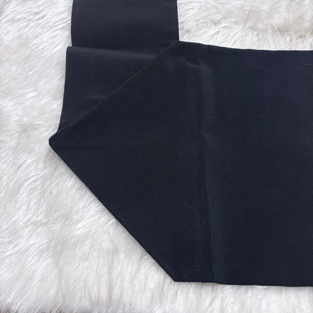 ✨ 【美品】九寸名古屋帯 モダン 鏡裏 お太鼓柄 黒地 帯 和装 和服 436