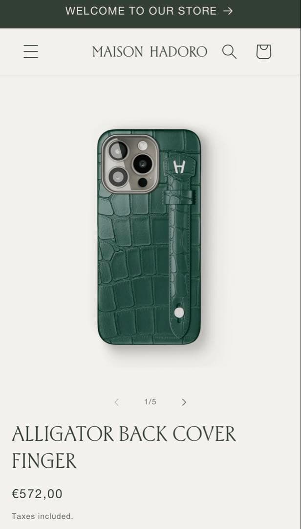 iphone12promax HADORO クロコ アリゲータ　ケース グリーン