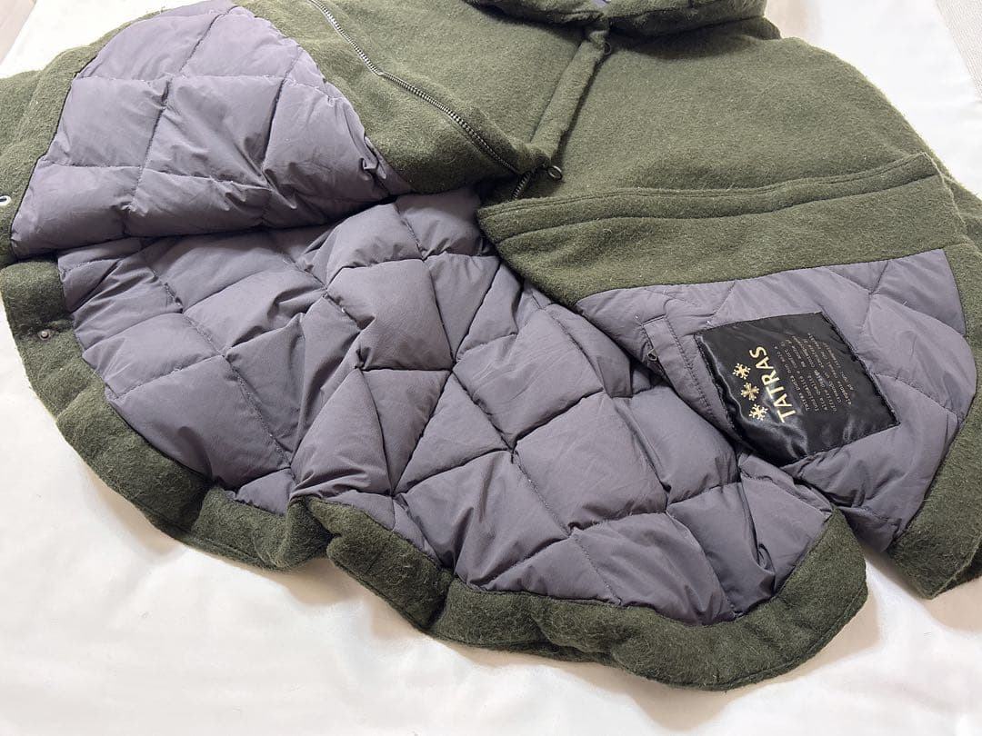 2/14終◆高級大きいサイズ【TATRAS】04 ウール モヘヤ ポンチョダウン