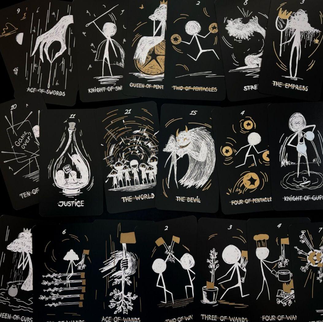 新品　漆黒の金箔エッジ 怖くて優しいタロットカード 全78枚 ブラックナイト