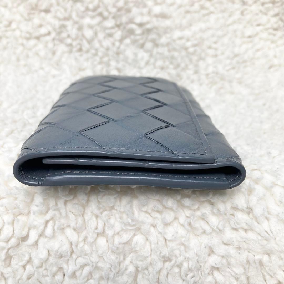 美品BOTTEGA VENETA 6連キーケース マキシイントレチャート グレー