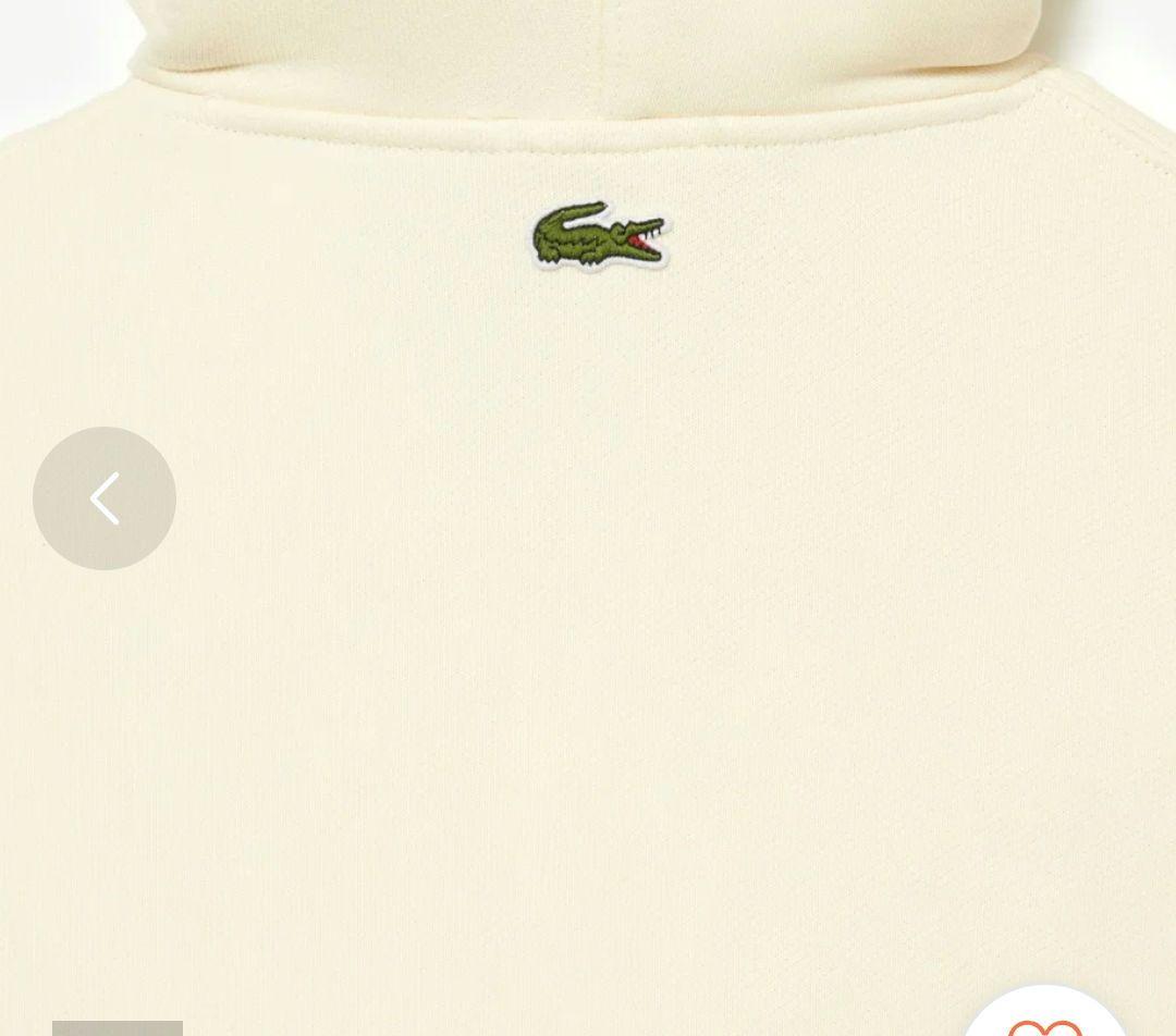 LACOSTE オーガニックコットンプルオーバーパーカー オフホワイト