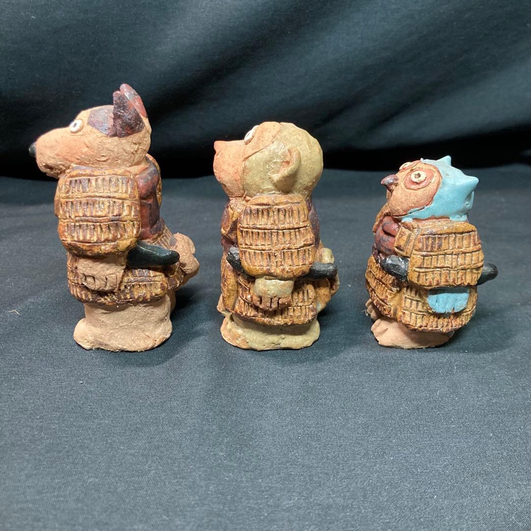 【美品】ささきようこ 陶人形 桃太郎とお供 4点セット