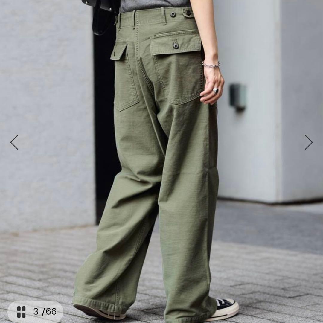 FRAMeWORK ミリタリースラブバックサテンベイカーパンツ