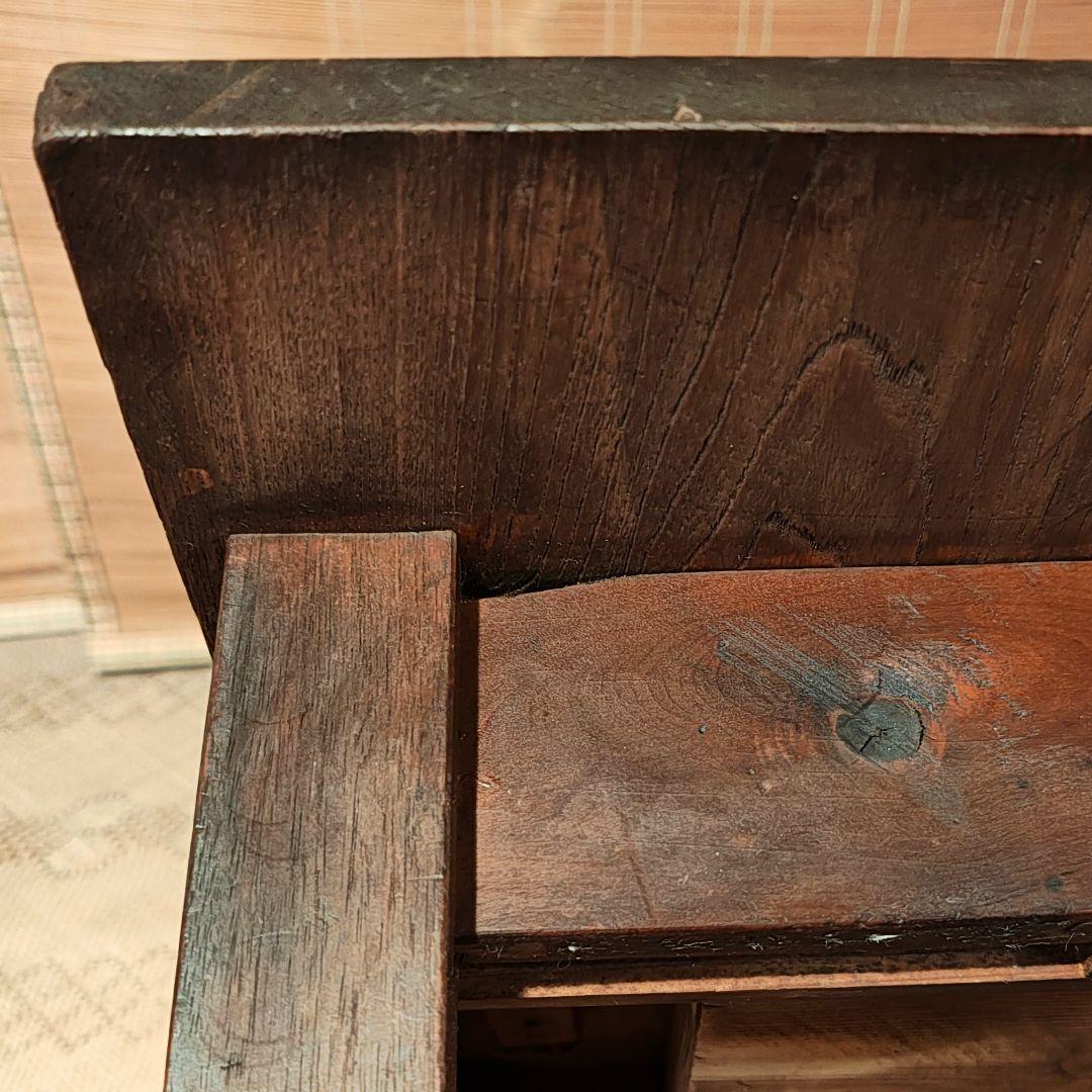 ろくろ脚の文机　小引き出し　座卓　昭和レトロ　古家具
