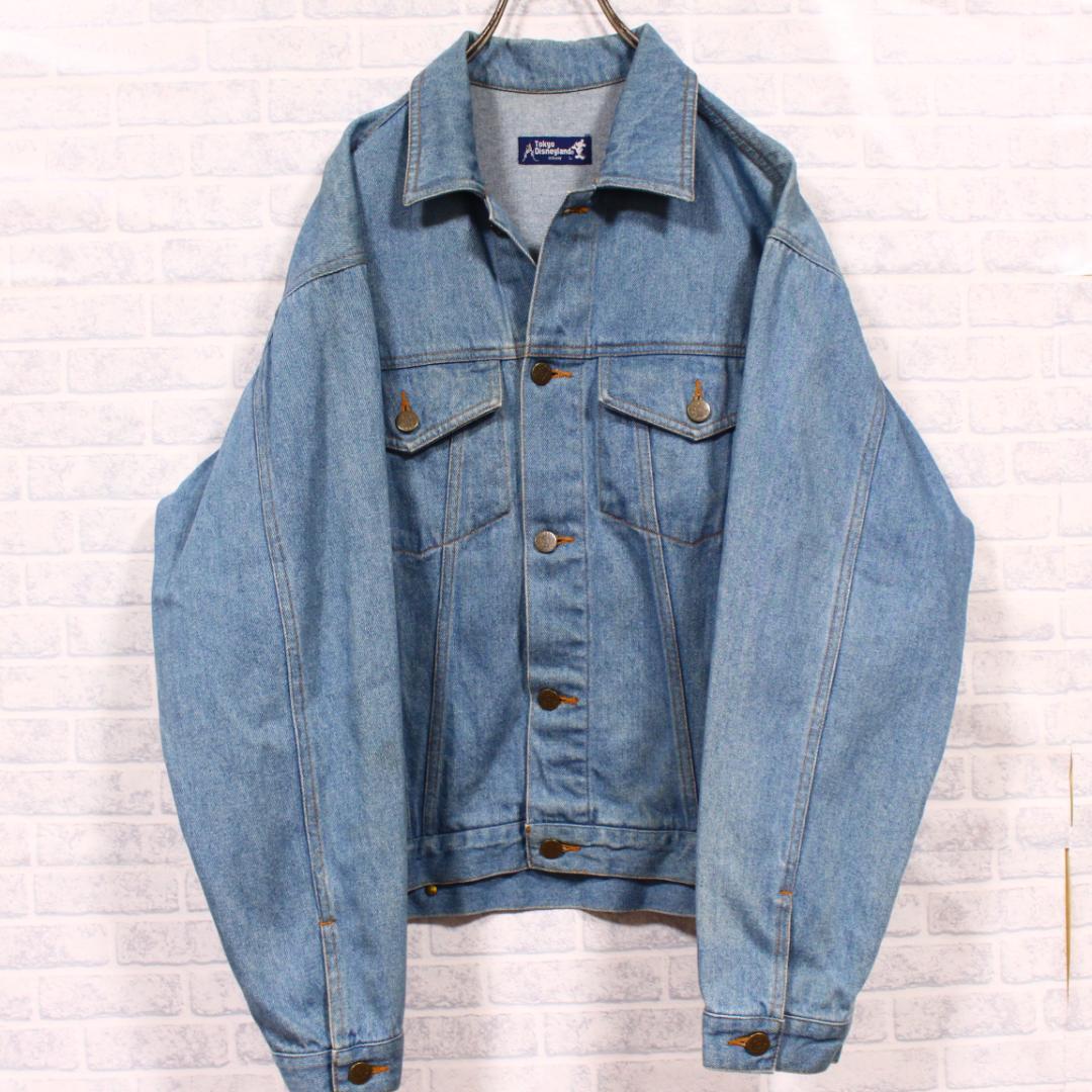 00s ディズニーランド ミッキーマウス 総刺繍 デニムジャケット Disney