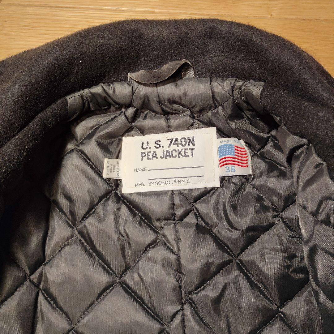 【美品】SCHOTT ショット Pコート ジャケット ブラック サイズ36