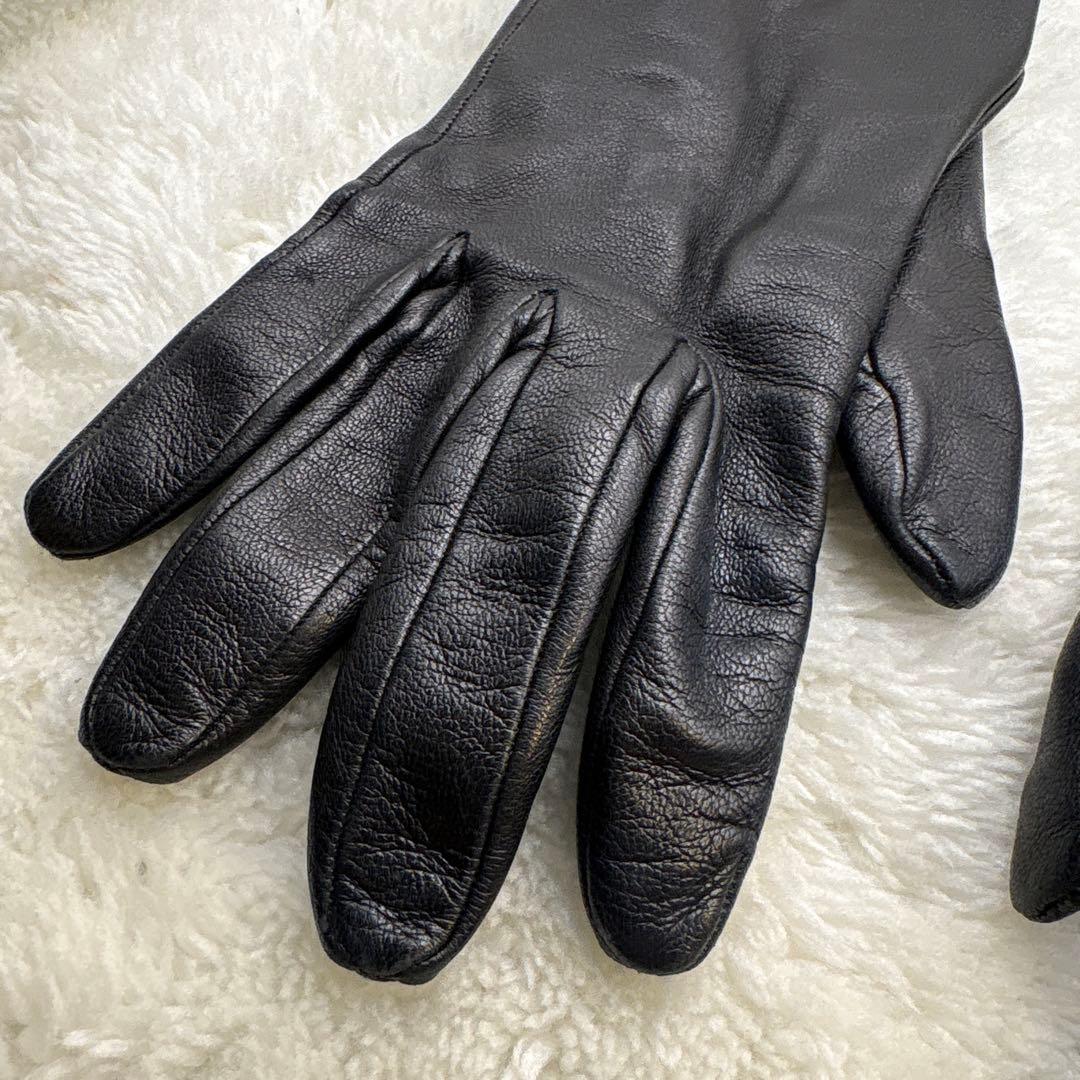 美品❣️HERMESエルメスケリーゴールド金具 手袋 グローブ レディースブラック