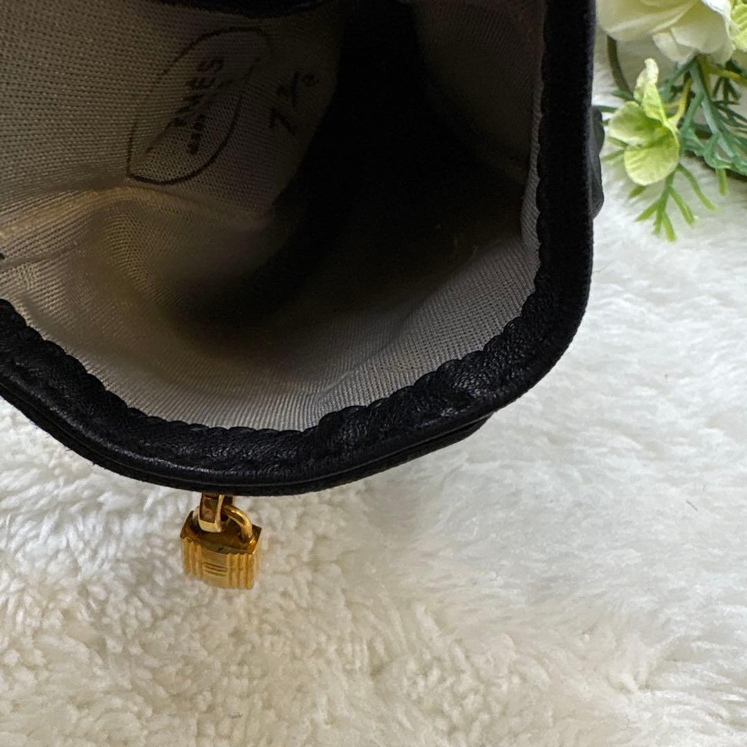 美品❣️HERMESエルメスケリーゴールド金具 手袋 グローブ レディースブラック