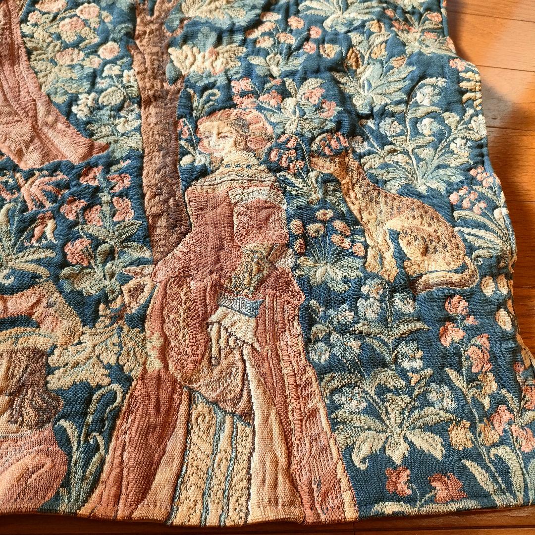 ヴィンテージ メイドインフランス タペストリー のれん　棒通し・棒付き