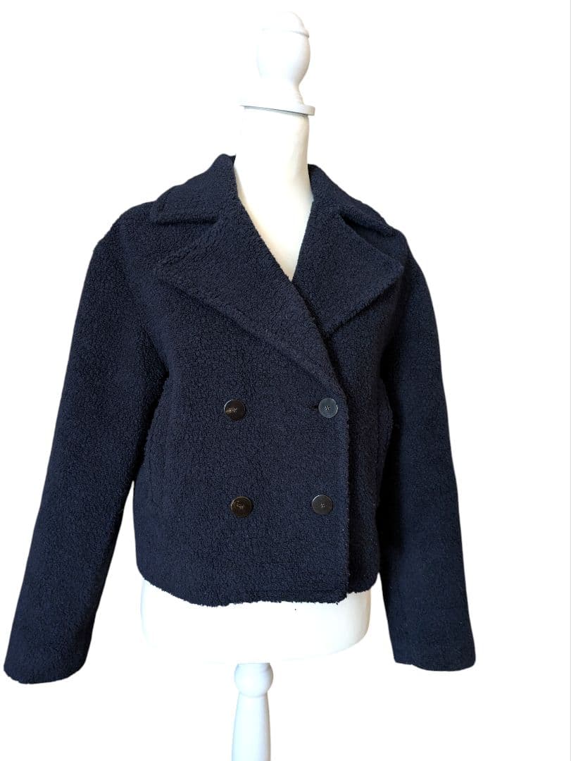 極美品セオリー 定価7万 22AW TEDDY FLEECE ボアPコート