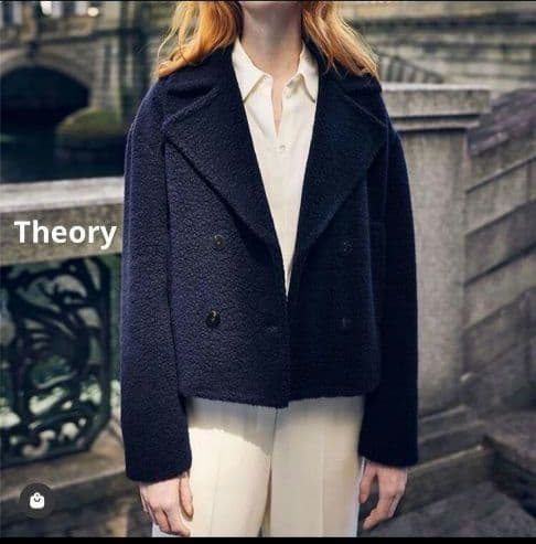 極美品セオリー 定価7万 22AW TEDDY FLEECE ボアPコート