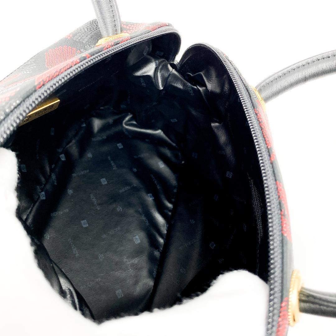 印傳屋 INDEN-YA ベネッセージ 房柄 ハンドバッグ 甲州印伝 鹿革