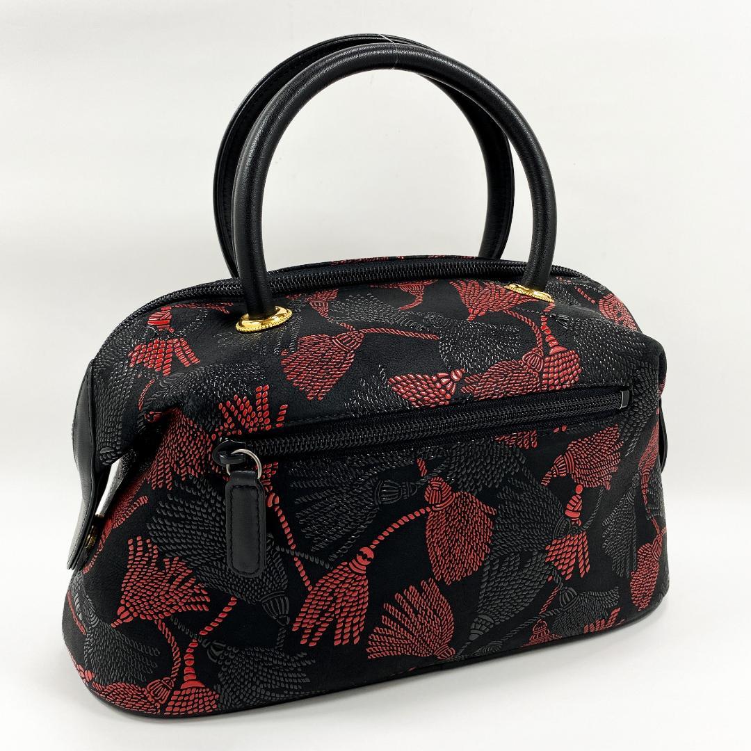 印傳屋 INDEN-YA ベネッセージ 房柄 ハンドバッグ 甲州印伝 鹿革