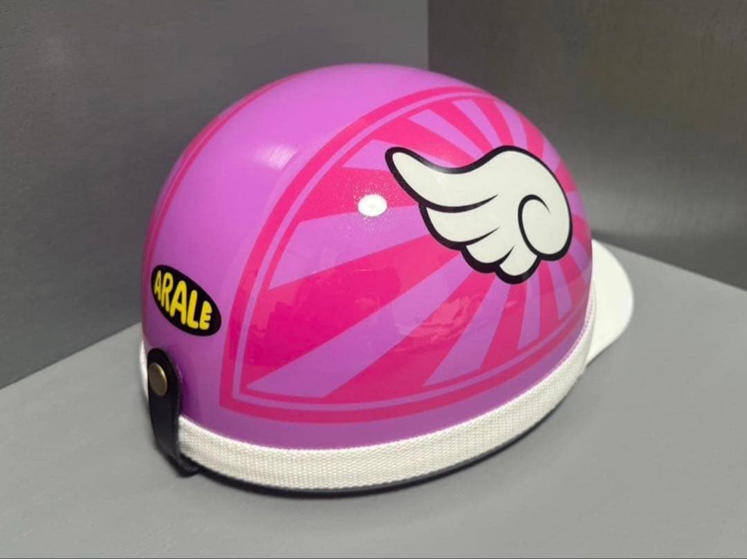 三つボタンコルク半ヘルメット カスタムペイント 日照 送料無料