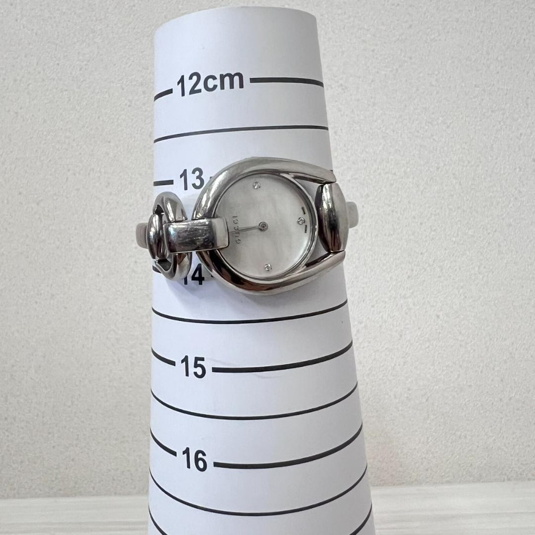 【不動品】GUCCIグッチ 139.5ホースビット 3Pダイヤ シェル文字盤