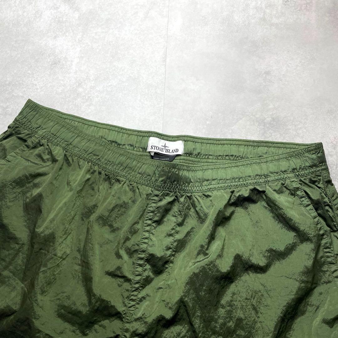 試着程度 ストーンアイランド ナイロンメタルスウィムショーツ カーキ 3XL