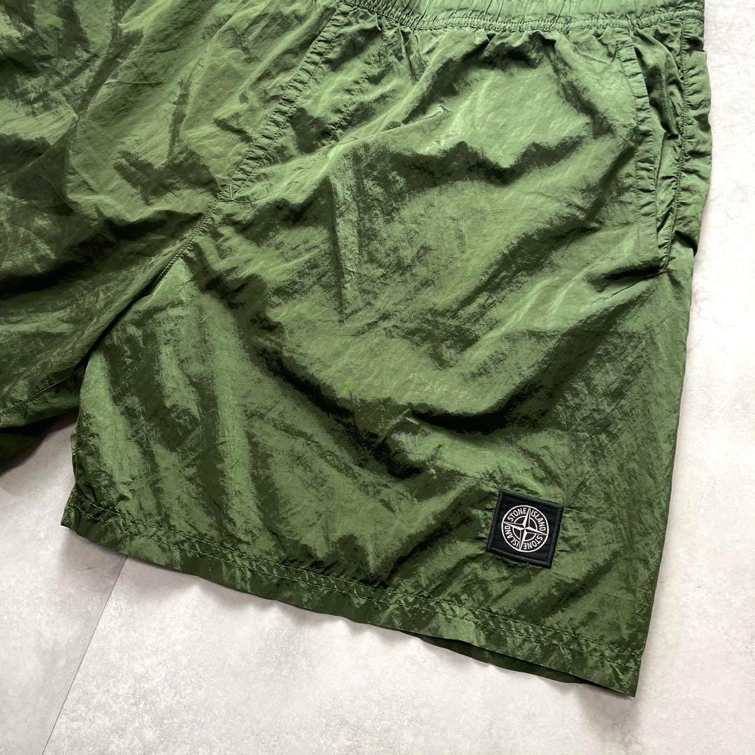 試着程度 ストーンアイランド ナイロンメタルスウィムショーツ カーキ 3XL