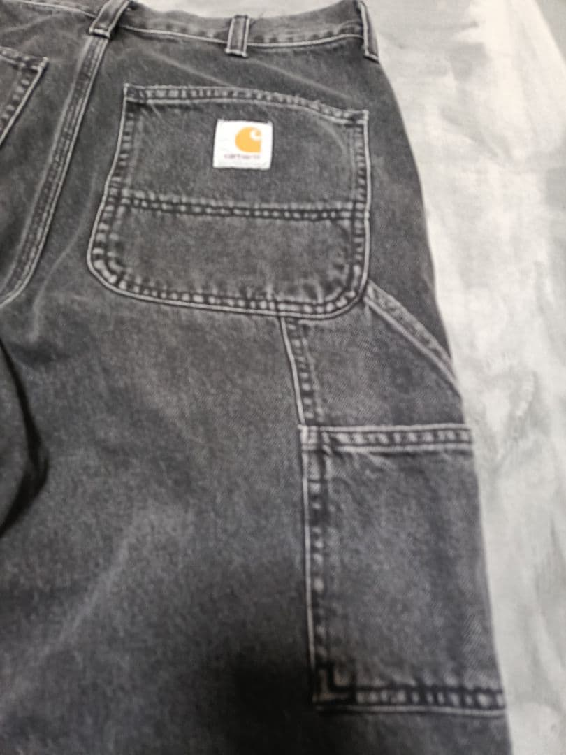 Carhart　wip ブラックデニムダブルニーパンツ　30インチ