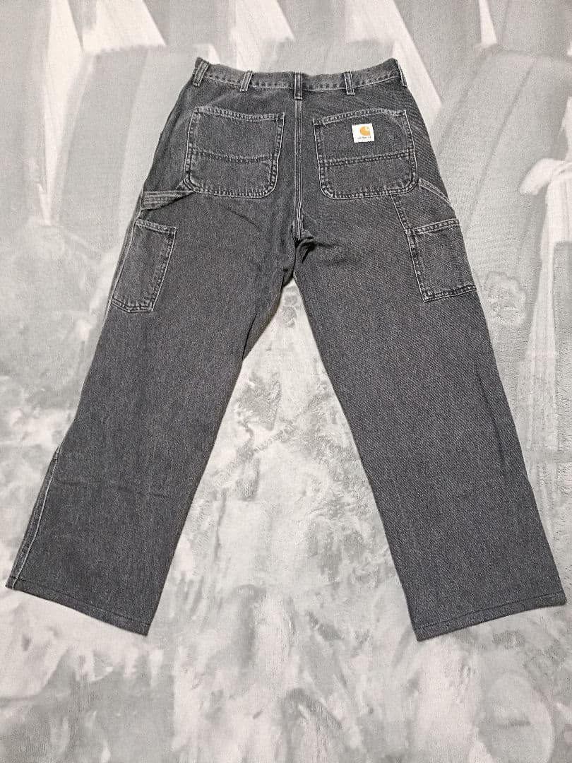 Carhart　wip ブラックデニムダブルニーパンツ　30インチ