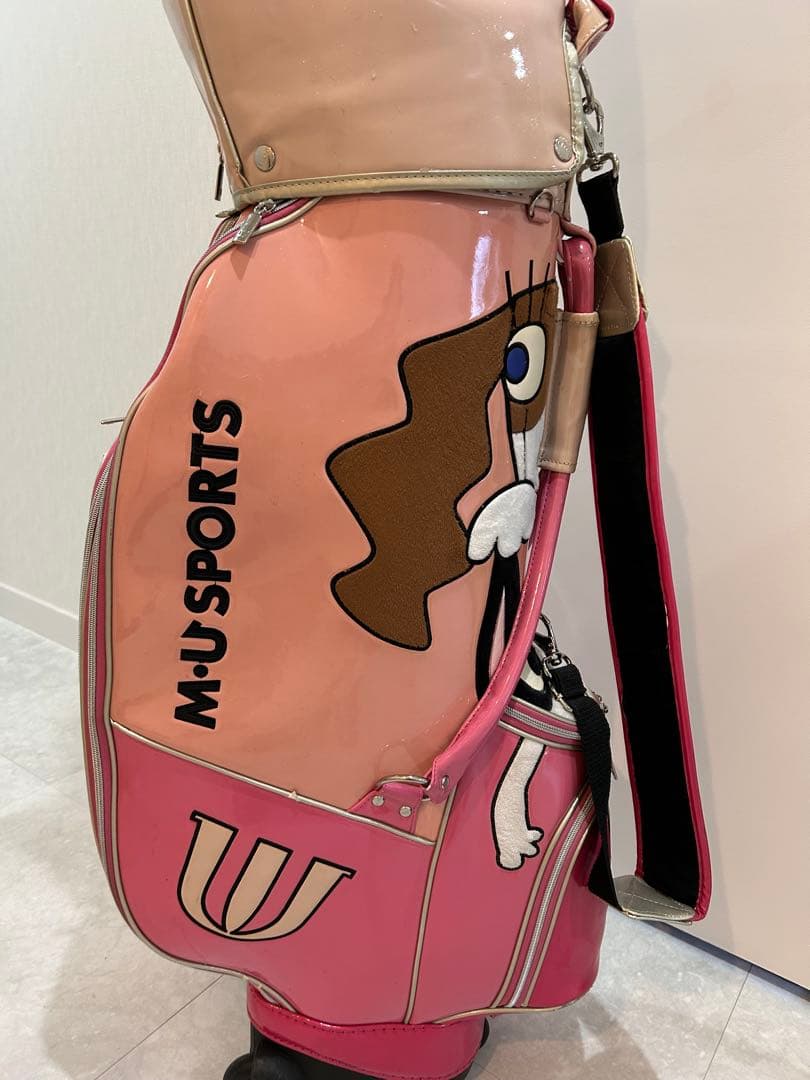 ゴルフバッグ　キャスター付　郵便バッグ付&ヘッドカバー付　pink MU