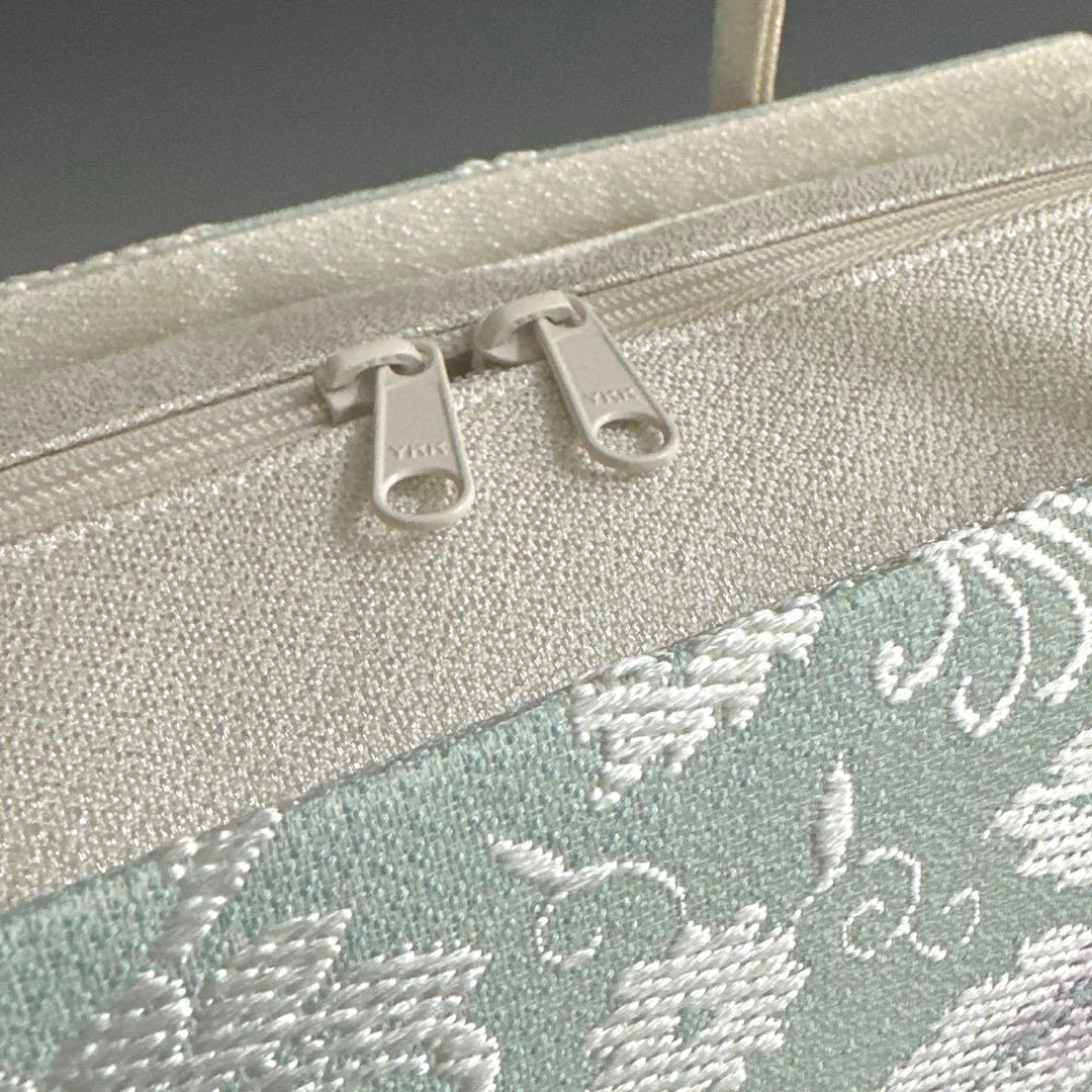 新品未使用品　京都 西陣織　弥栄織物　　　正絹帯地使用　利休バッグ　25128