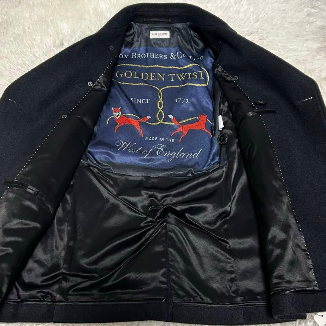 美品　dries van noten ピーコート　サイドファスナー　裏地総柄