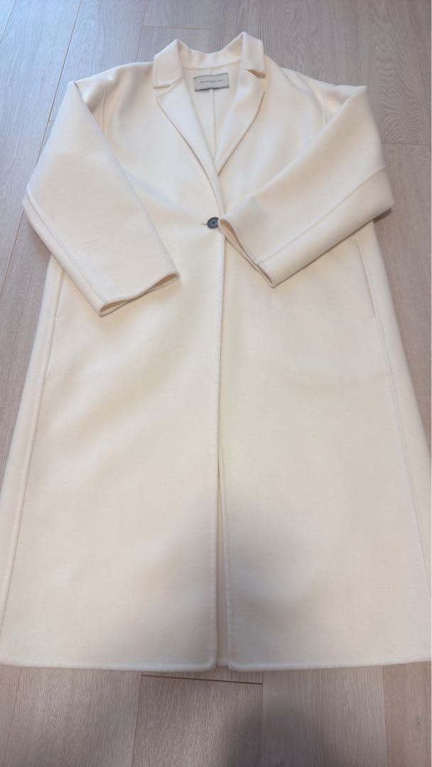 chapn★オフホワイト リバーテーラードロングコート　36