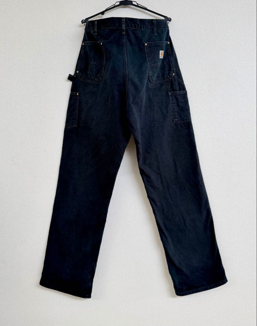 超スペシャル 40X34 W40 カーハート ダブルニー パンツ ブラック 黒