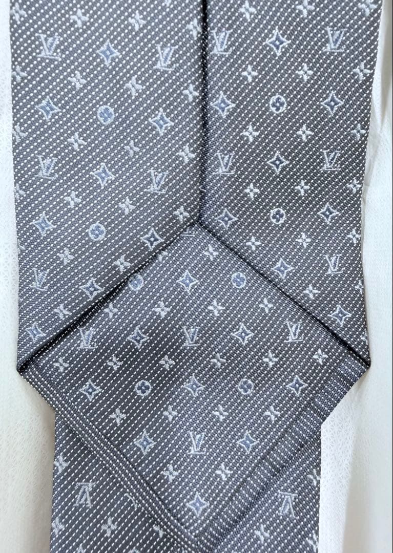 ルイヴィトン　ネクタイ　ダークグレー　モノグラム