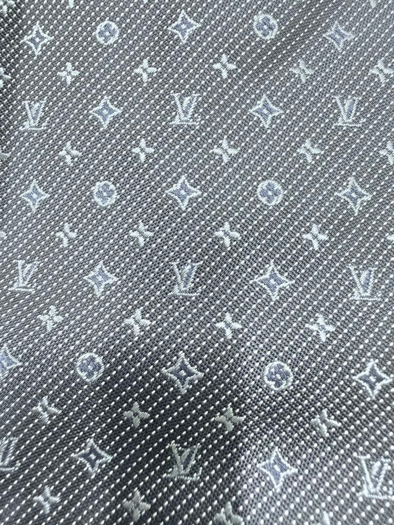 ルイヴィトン　ネクタイ　ダークグレー　モノグラム