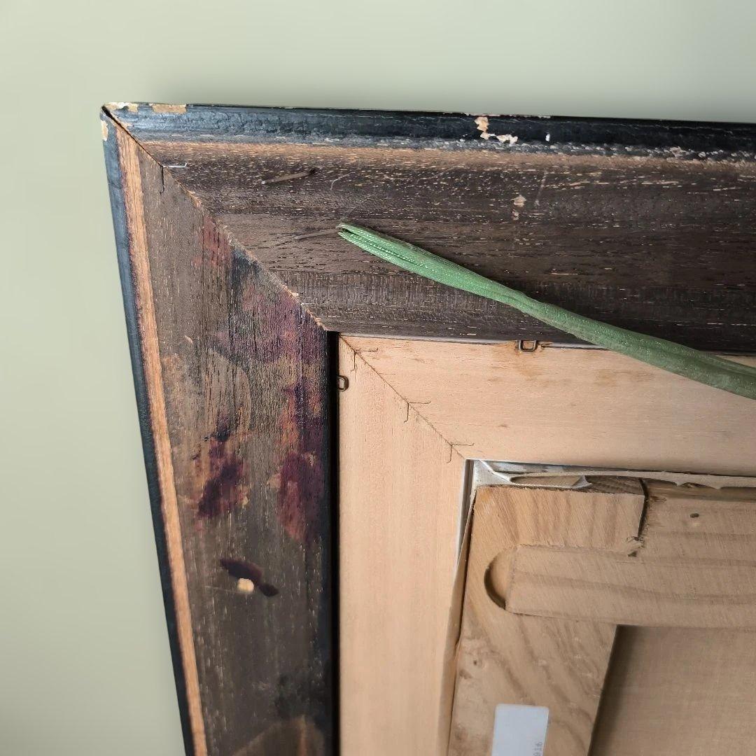 油彩画 海と山の風景