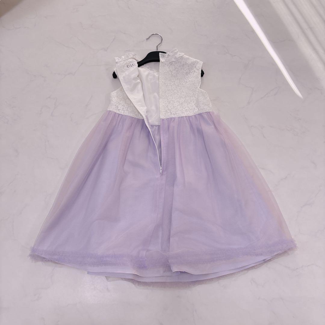 ELLE パープル×ツイード＊フォーマル 130 入学 卒園 女の子 セレモニー