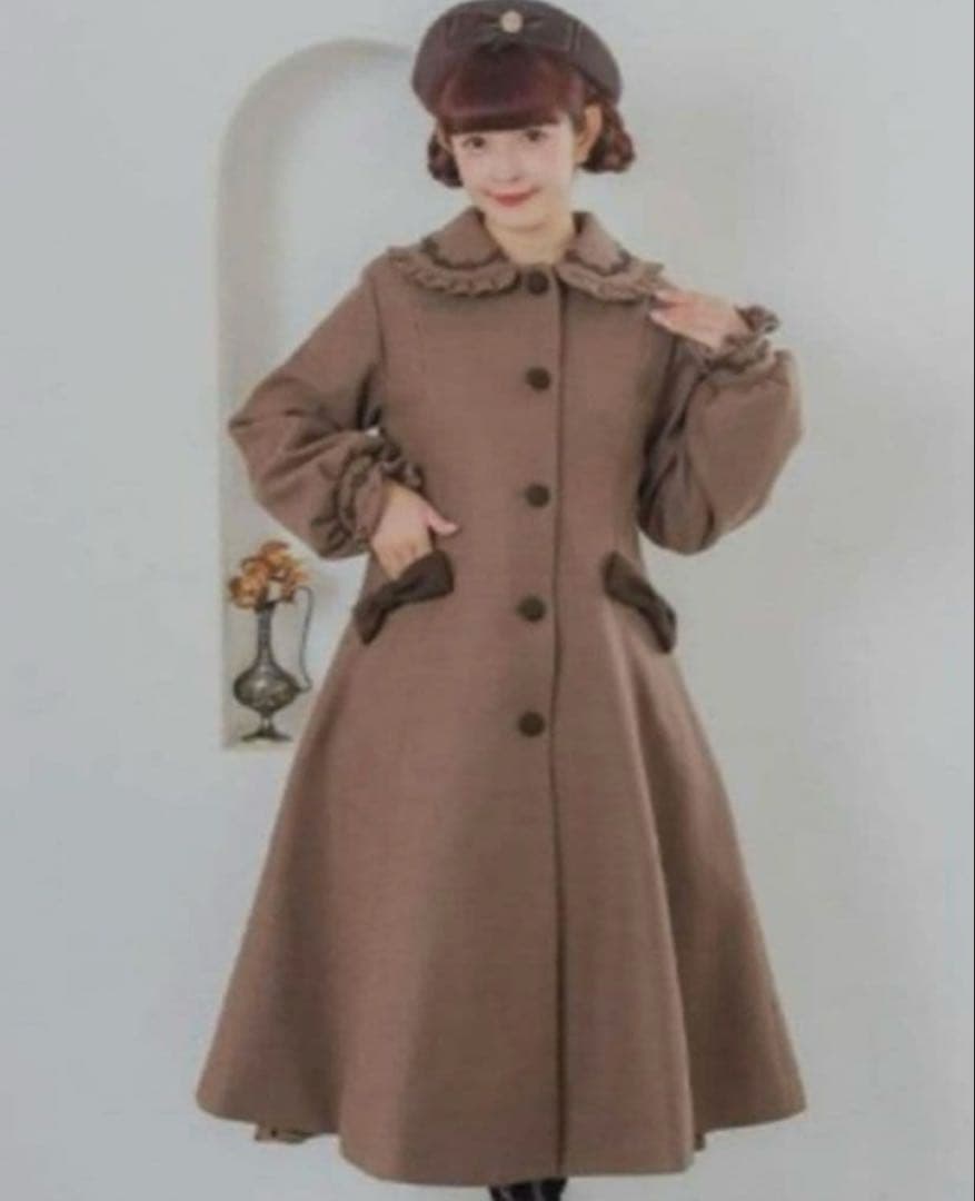 青木美沙子 しまむら コート ブラウン 3L