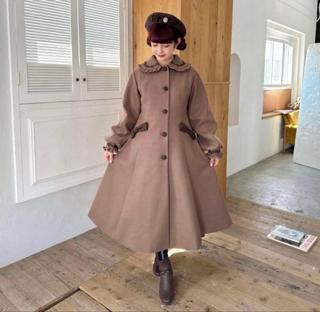 青木美沙子 しまむら コート ブラウン 3L