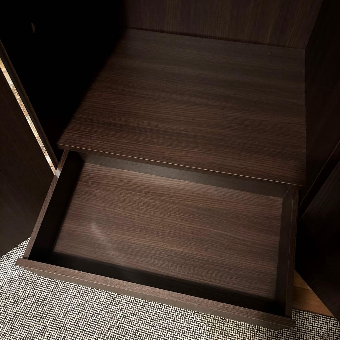 【1月27日まで】ダークブラウン クローゼット ワードローブ2ドア 引き出し付き