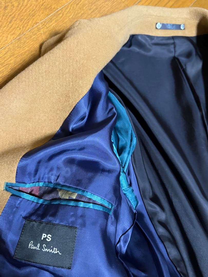 極美品【PS Paul Smith】ポールスミスメンズコートウール　キャメル　L